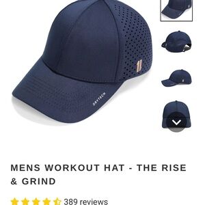 Men’s workout hat The Rise and Grind NWT Blue L/XL